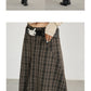 Irregular Brown Plaid Low Waist Skirt