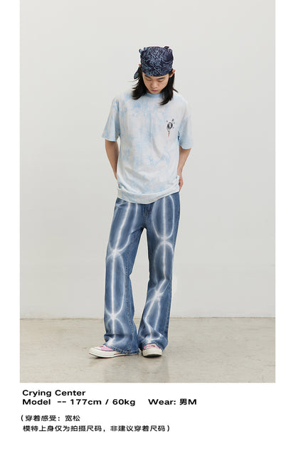 Flare Light Wave Painting Pants