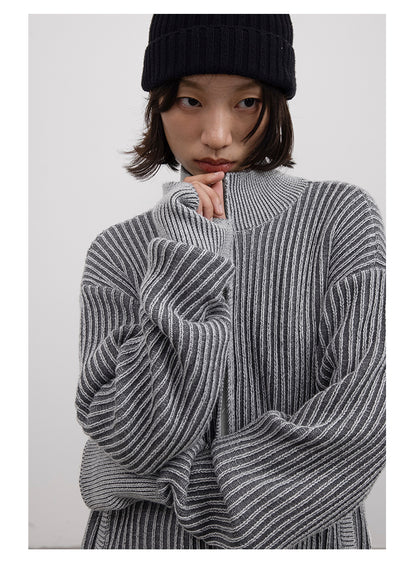 Zip Knit Cardigan Texture Kengwen Sweater - FW22 CryingCenter