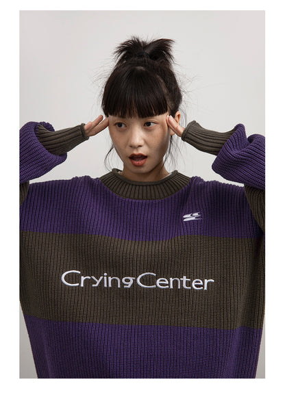 Thickened Embroidered Knitted Sweater - FW22 CryingCenter