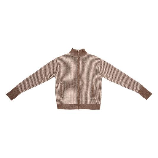 Zipper Knit Cardigan Textured Sweater - FW22 CryingCenter